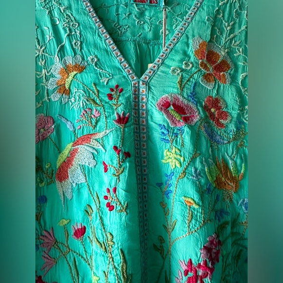 💚💙Gorgeous Johnny Was Aqua Green Blouse! - Picture 4 of 13